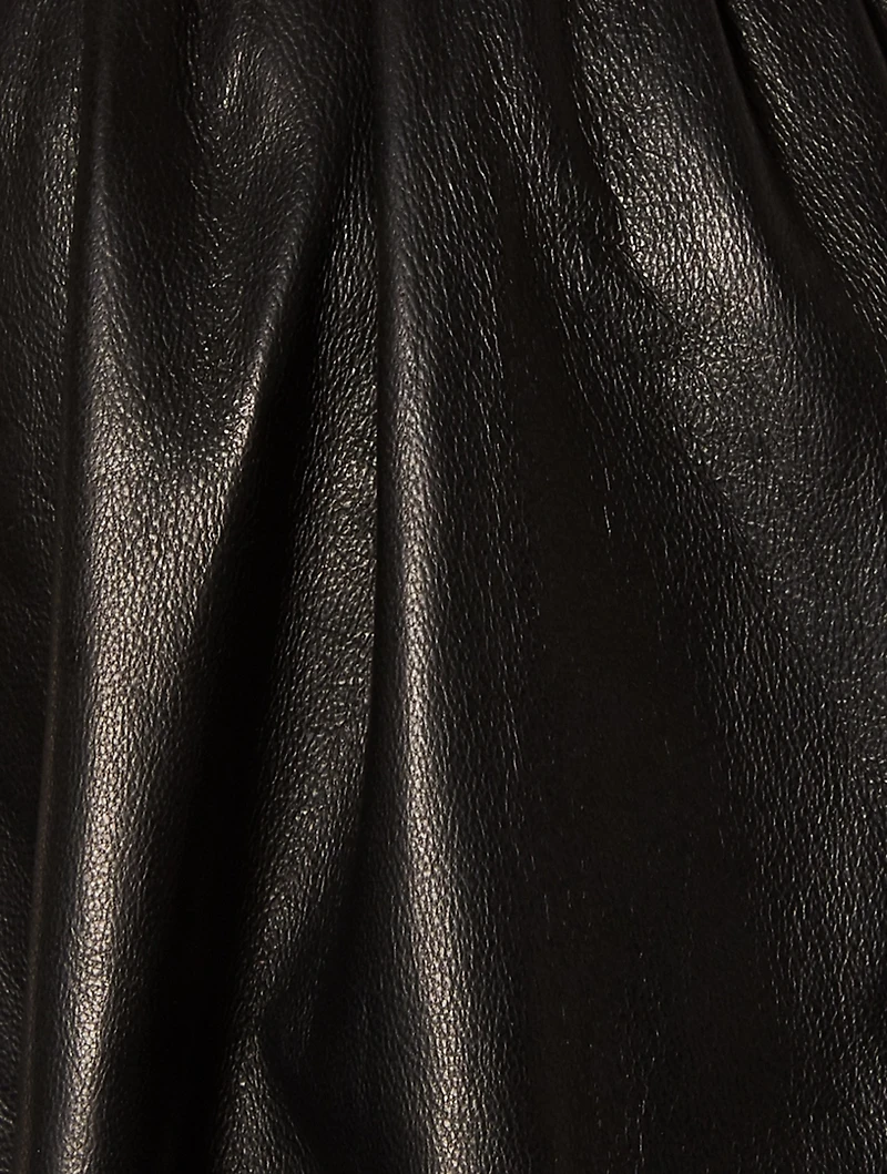 Rhinehart Leather Cropped Shirt Jacket