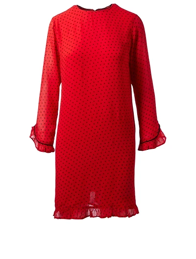 Mullin Georgette Dress Polka Dot Print