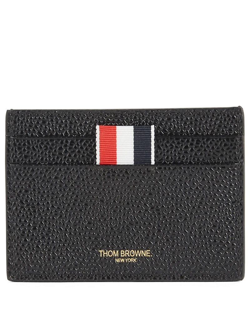 Leather Card Holder In Plaid Print