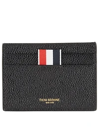 Leather Card Holder In Plaid Print