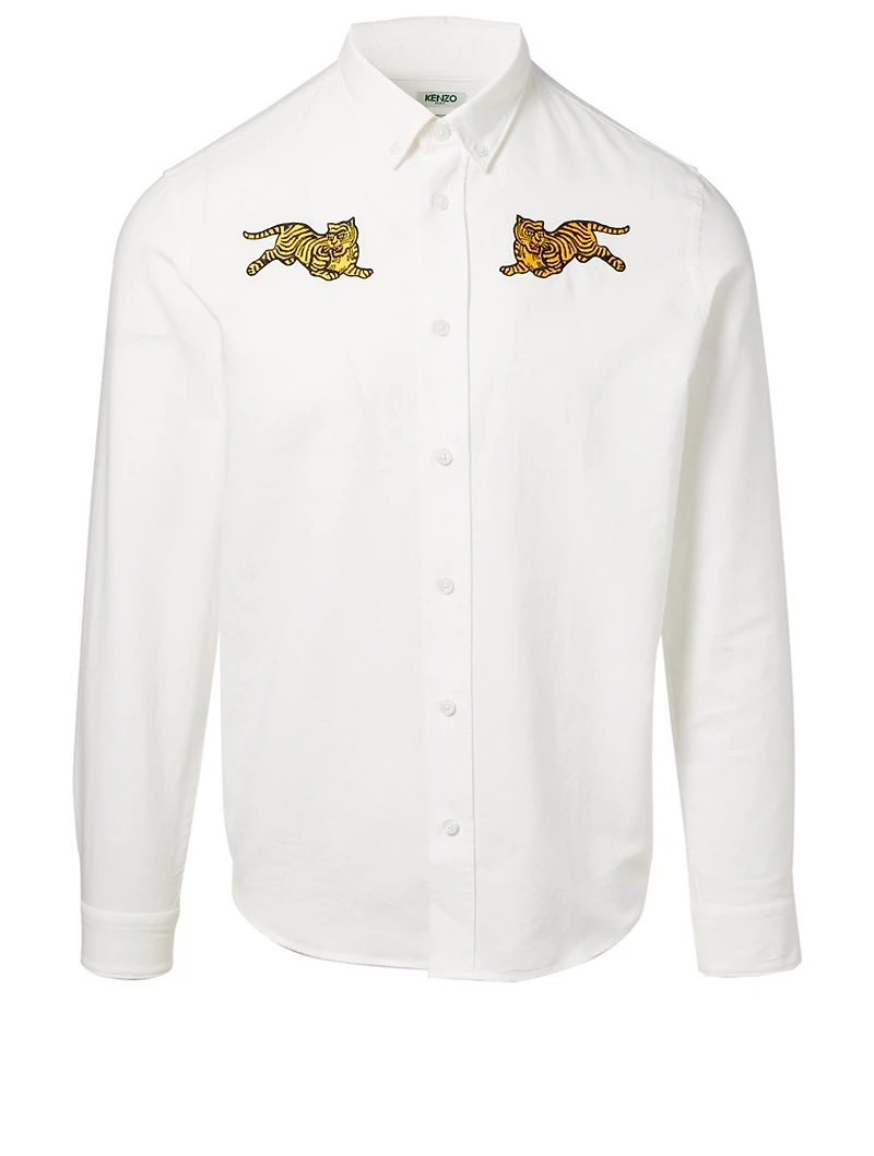 Jumping Tiger Button-Down Shirt