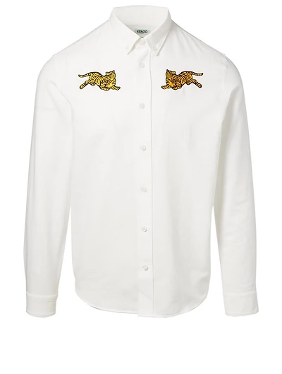 Jumping Tiger Button-Down Shirt
