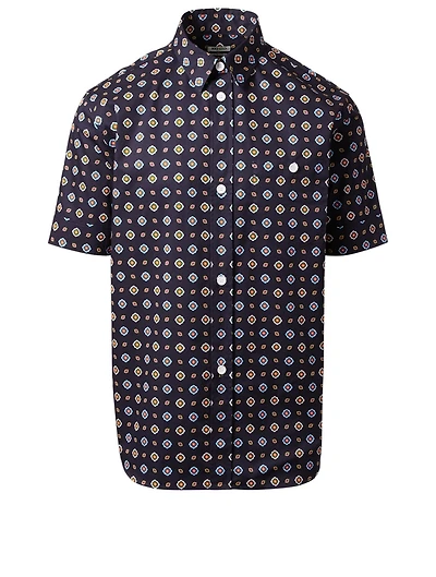 Short Sleeve Shirt Medallion Print