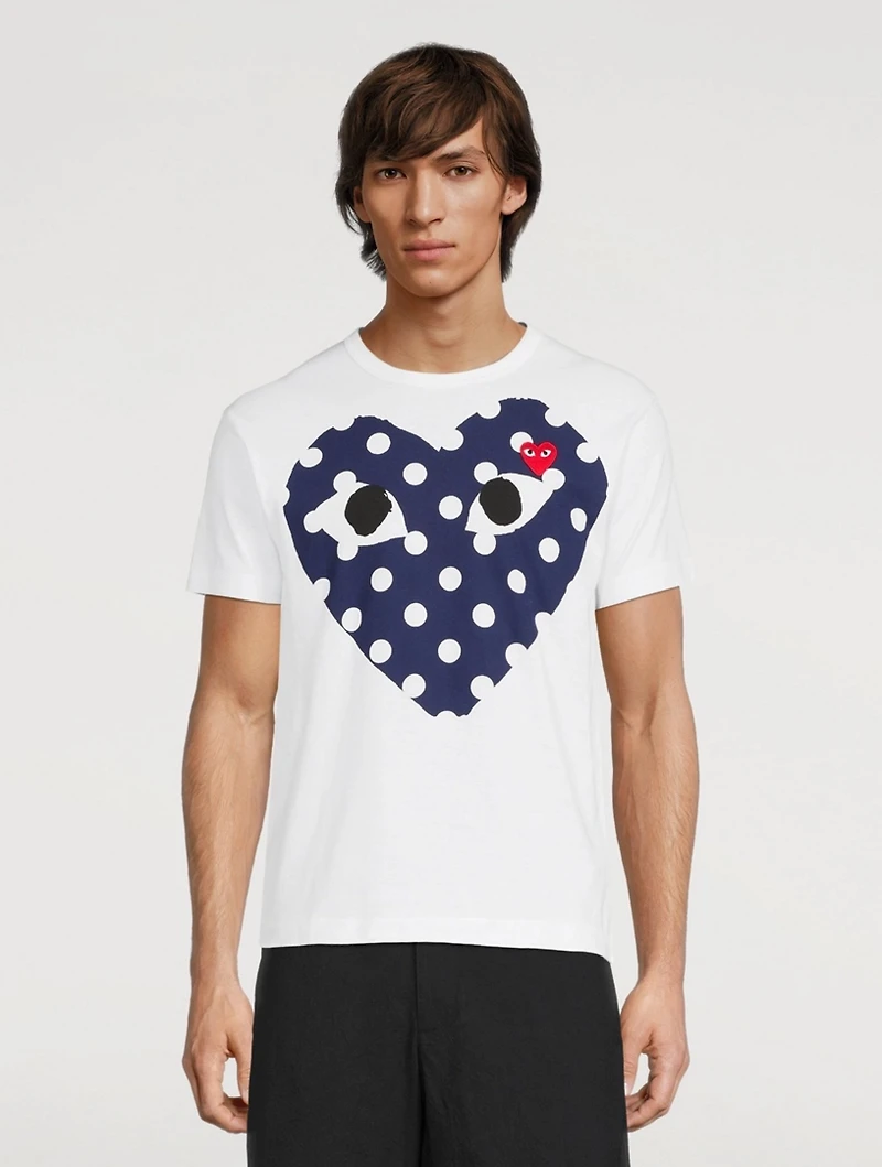 Polka Dot Heart Graphic T-Shirt