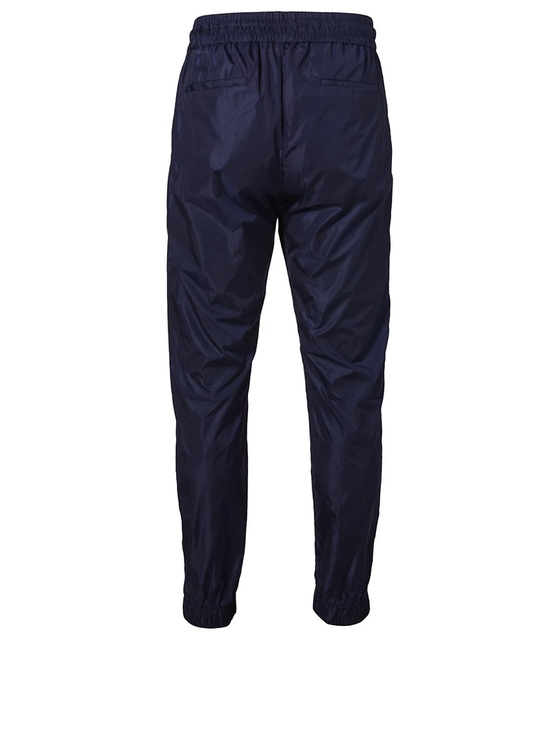 Nylon Track Pants With Embroidered Logo