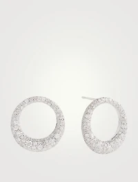 18K White Gold Small Pave Galaxy Earrings With Diamonds