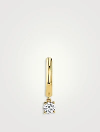 18K Gold Huggie Hoop Earring With Diamond