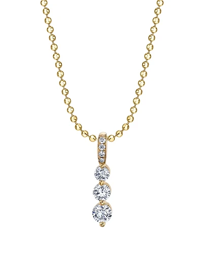 Small 18K Gold Twiggy Necklace With Diamonds