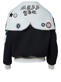 Varsity Jacket With Embroidered Space Patches