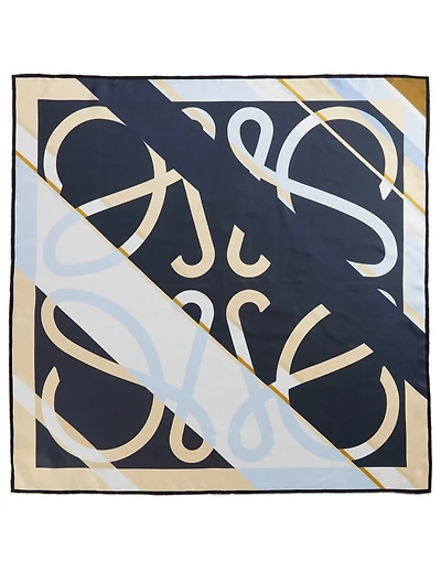 Stripe Anagram Silk Scarf