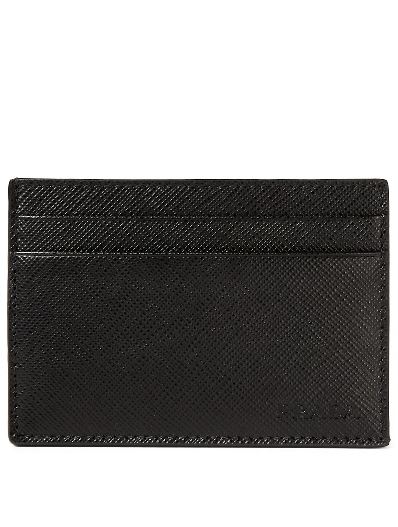 Saffiano Leather Card Holder With Clip