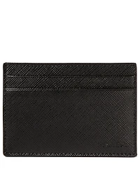 Saffiano Leather Card Holder With Clip