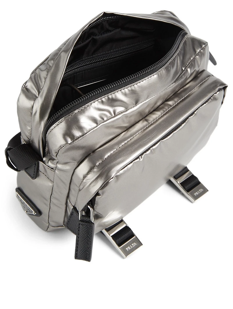 Metallic Nylon Crossbody Bag