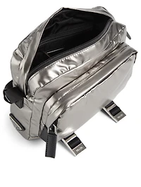Metallic Nylon Crossbody Bag