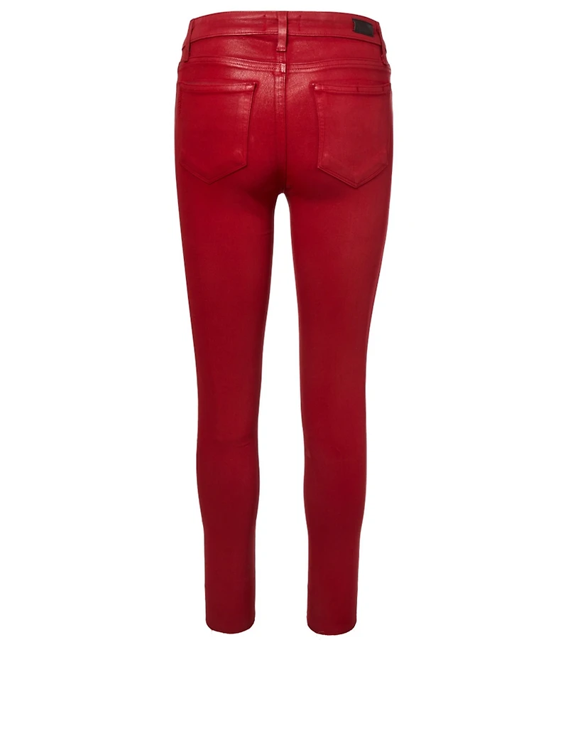Verdugo Coated Skinny Ankle Jeans With Raw Hem