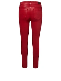 Verdugo Coated Skinny Ankle Jeans With Raw Hem