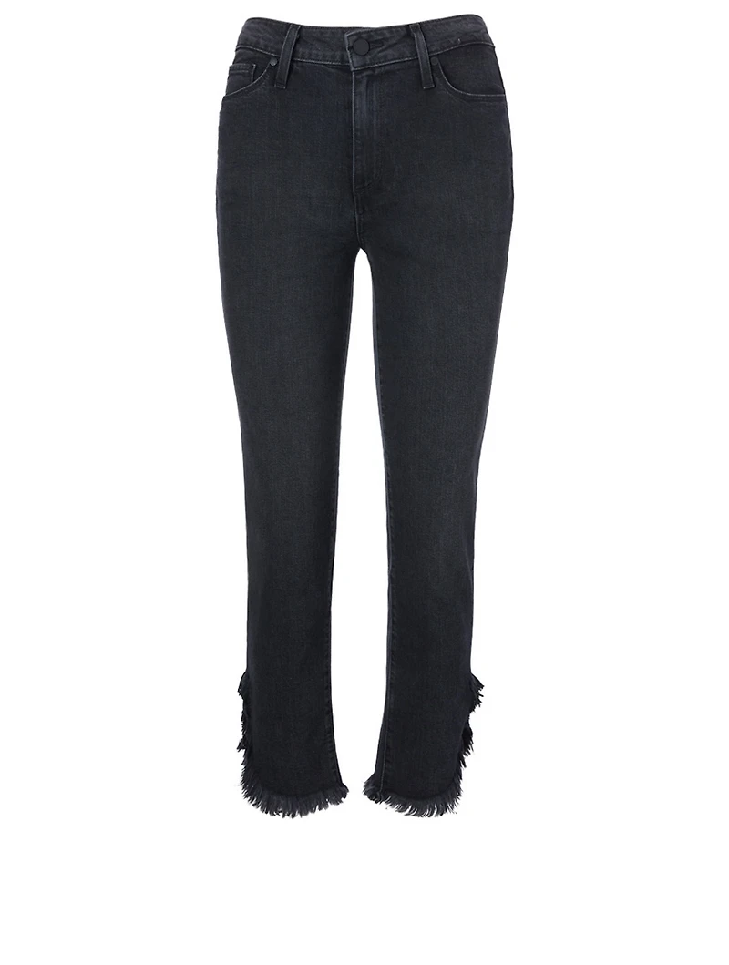 Hoxton High-Rise Straight Ankle Jeans With Fray