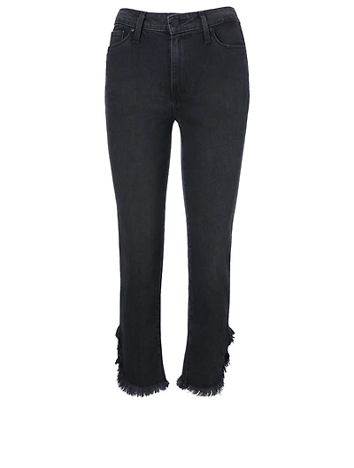Hoxton High-Rise Straight Ankle Jeans With Fray