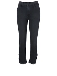 Hoxton High-Rise Straight Ankle Jeans With Fray