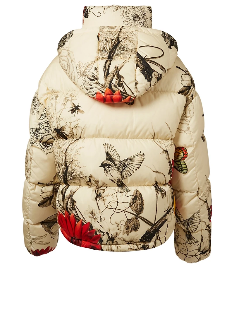 Caille Down Puffer Jacket Floral Print