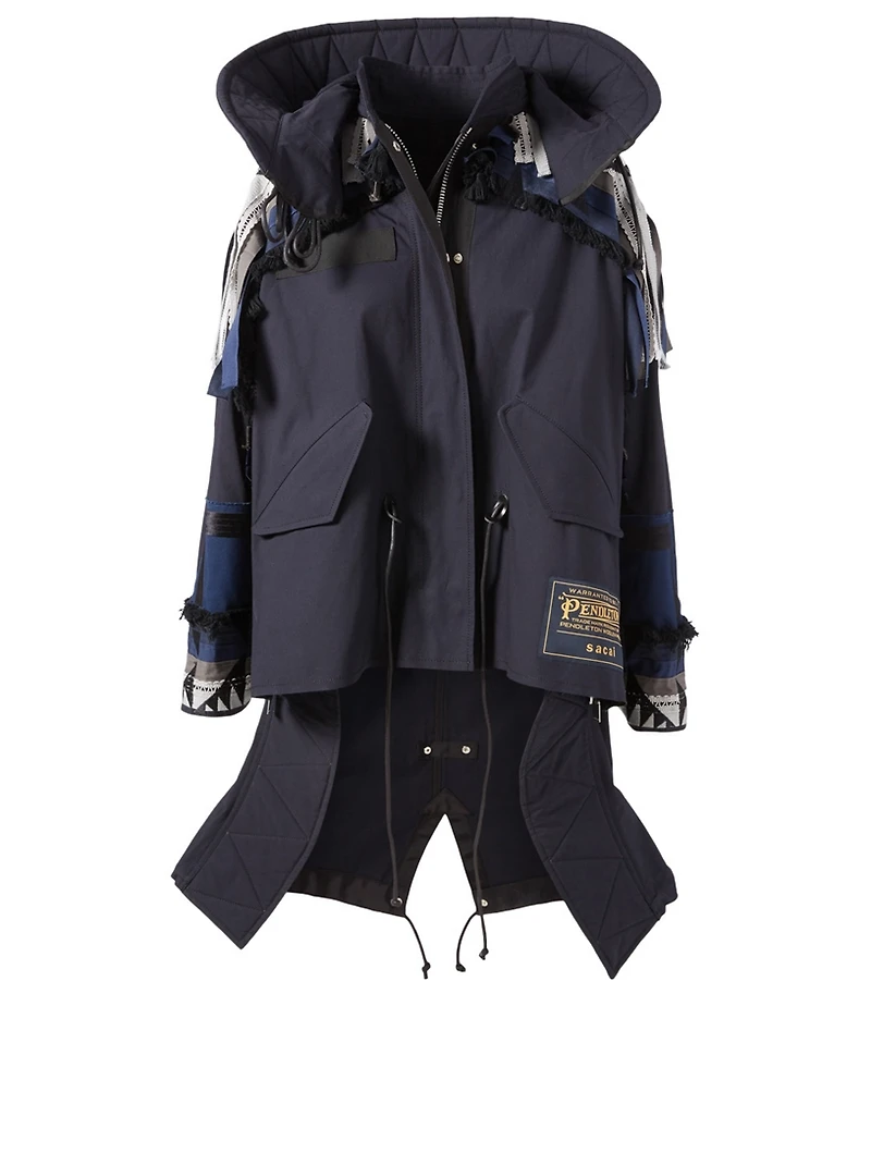 Sacai x Pendleton Oxford Embroidered Coat