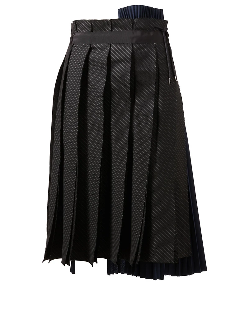 Mixed Media Skirt Pinstripe