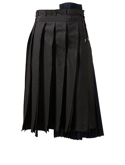 Mixed Media Skirt Pinstripe