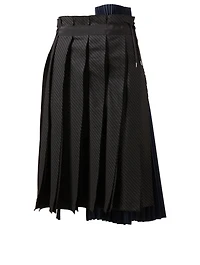 Mixed Media Skirt Pinstripe