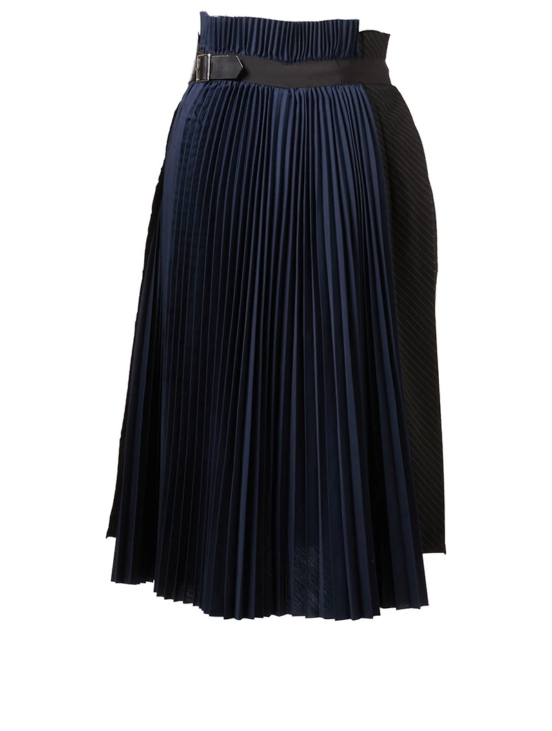 Mixed Media Skirt Pinstripe