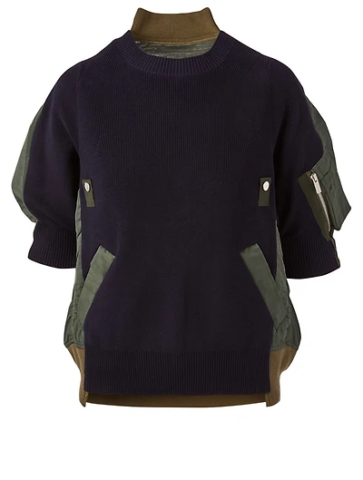 Mixed Media Uncut Velvet Sweater