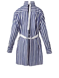 Belted Button-Up Shirt Stripe
