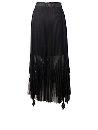 Lace Tulle Pleated Skirt
