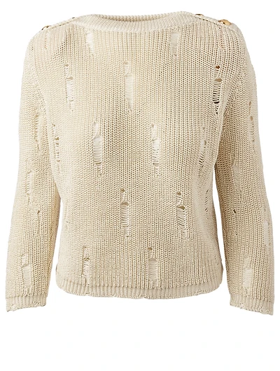 Destroyed Lurex Cropped Sweater