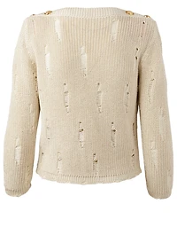 Destroyed Lurex Cropped Sweater