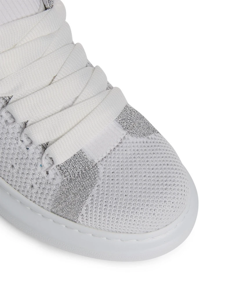 Oversized Metallic Knit Sneakers