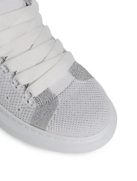 Oversized Metallic Knit Sneakers