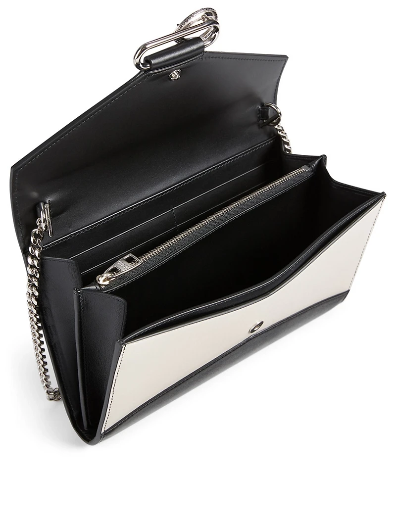 Pin Leather Chain Wallet Bag