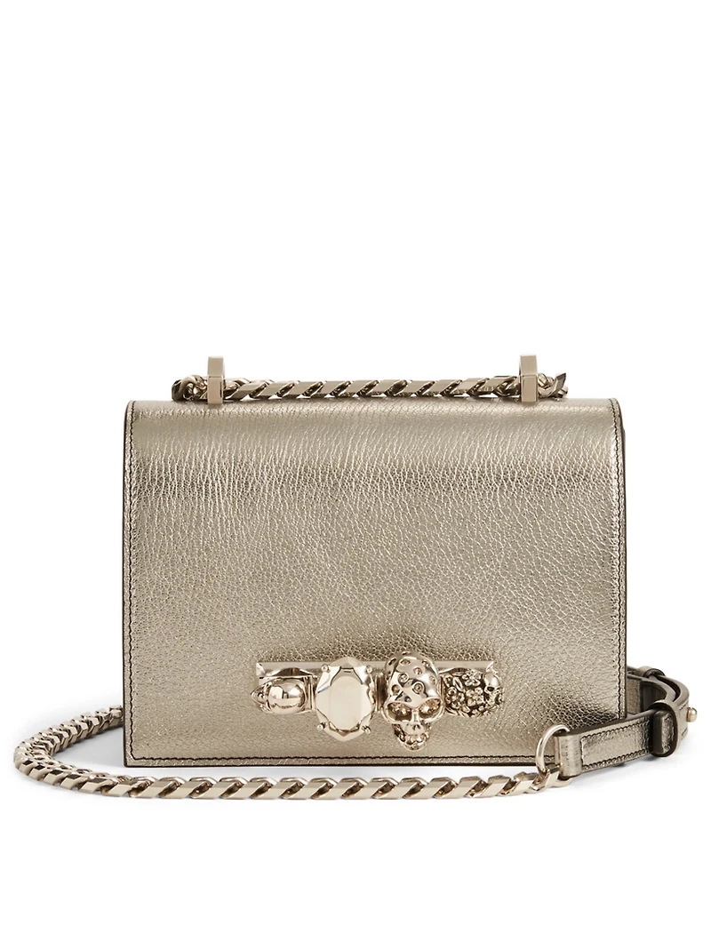 Small Metallic Leather Jewel Bag