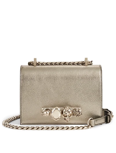 Small Metallic Leather Jewel Bag