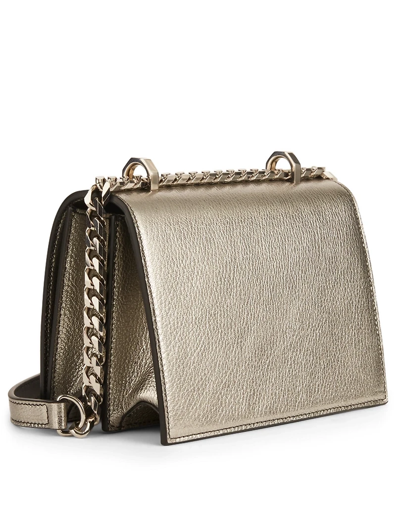 Small Metallic Leather Jewel Bag