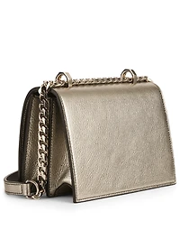 Small Metallic Leather Jewel Bag