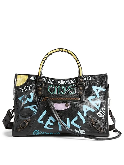 Small City Graffiti Leather Bag