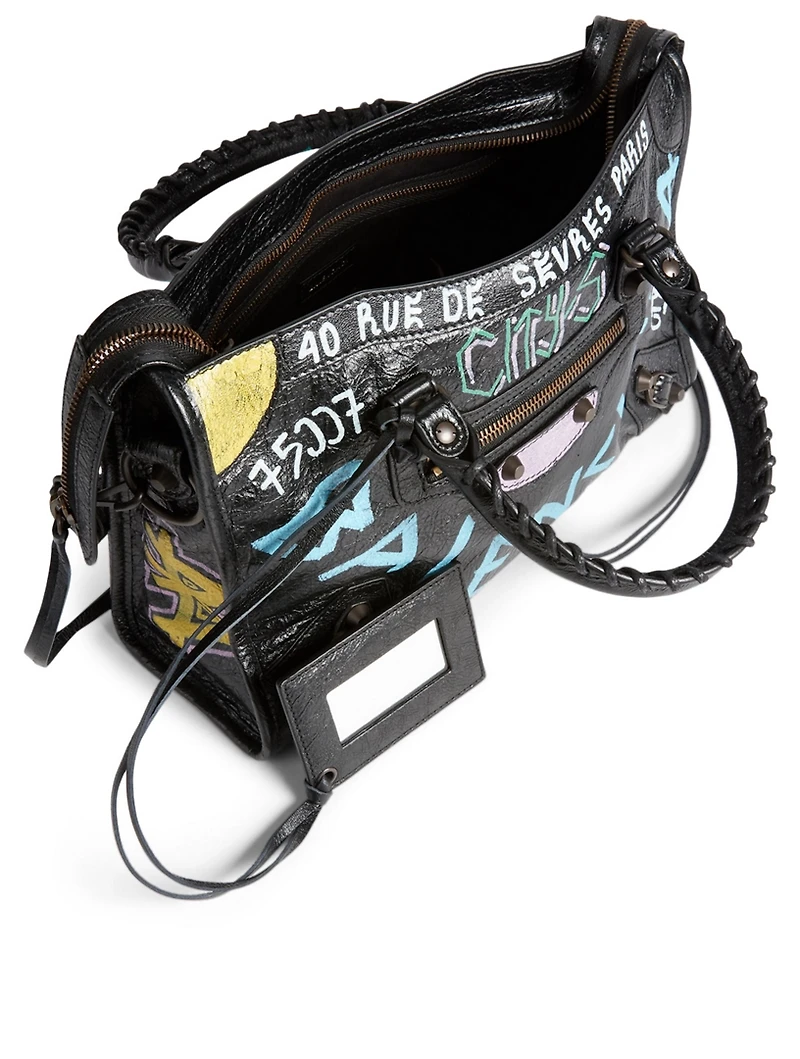 Small City Graffiti Leather Bag