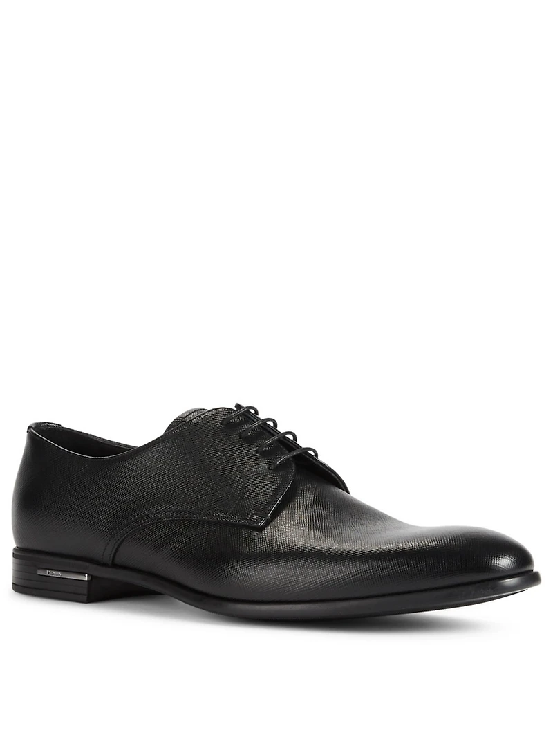 Saffiano Leather Derby Shoes