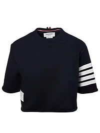 Four Bar Boxy Cut-Off T-Shirt