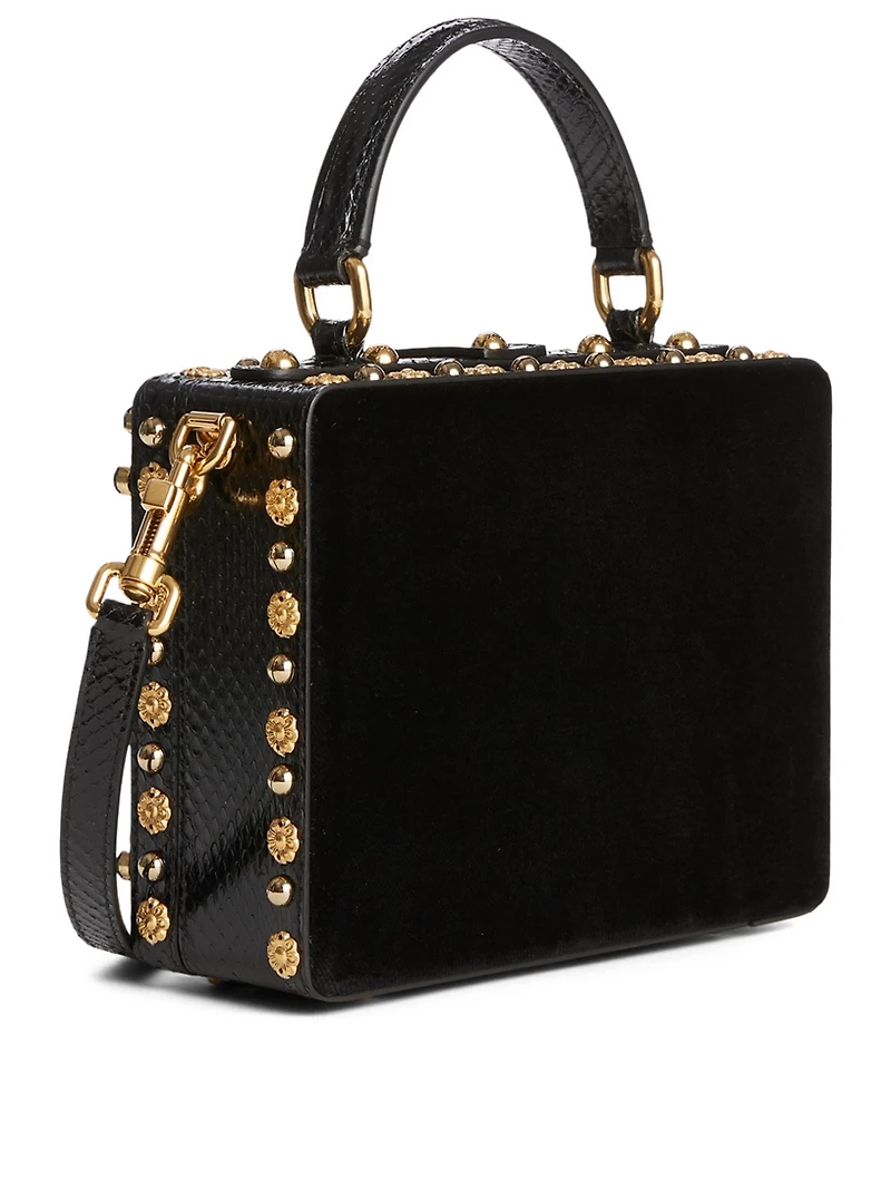 Dolce Box Embroidered Velvet Bag