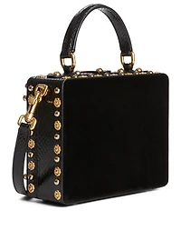 Dolce Box Embroidered Velvet Bag
