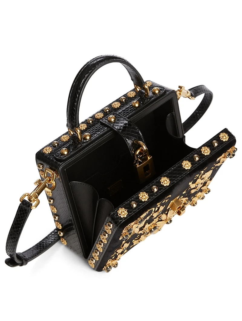 Dolce Box Embroidered Velvet Bag