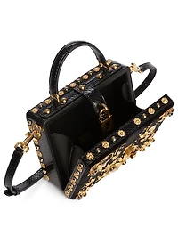 Dolce Box Embroidered Velvet Bag