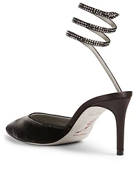 Cleo 100 Velvet Pumps With Crystal Strap